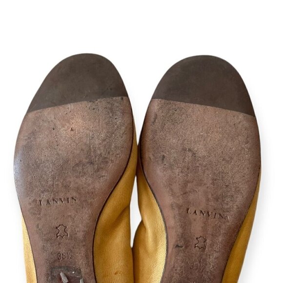 Lanvin signature ballet flats in Yellow Leather,  Size 38.5 EU, With box - Picture 11 of 13